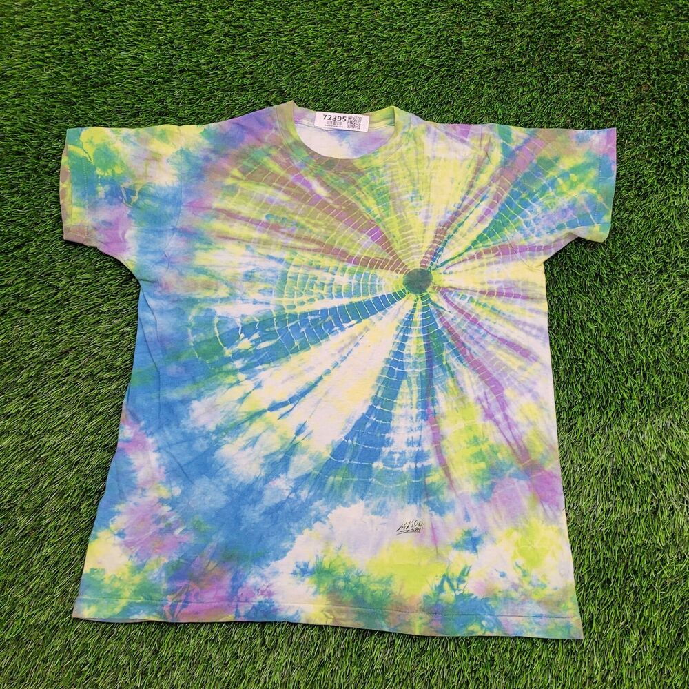 Vintage 1989 Colorful Tie-Dye Shirt Womens Large 20x25 Blue